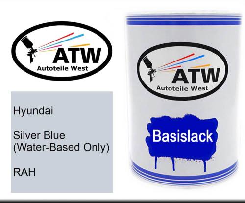 Hyundai, Silver Blue (Water-Based Only), RAH: 500ml Lackdose, von ATW Autoteile West.